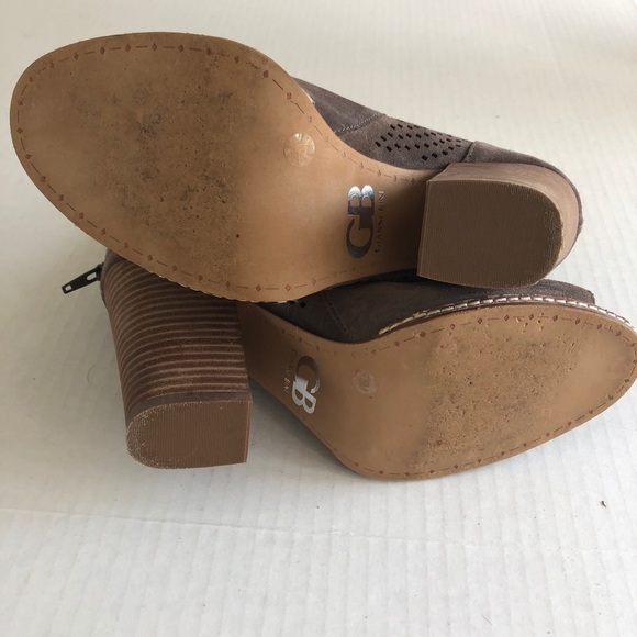 Gianni Bini Schools Out Suede Peep Toe Ankle Boot - Picture 8 of 9
